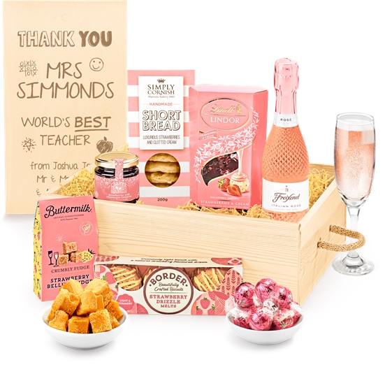 Gifts For Teacher's Personalised Ladies' Gift Box With Italian Sparkling Rosé